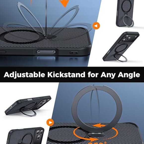 NEW Designed for iPhone 17 Pro Case with 360° Magnetic Stand - Picture 4 of 14